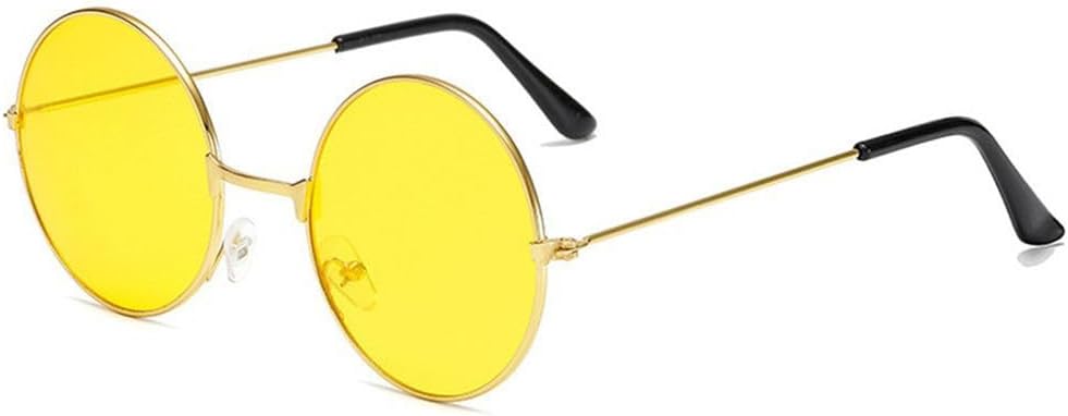 

1 шт. Круглые/сердечко солнцезащитные очки для женщин и мужчин с защитой от УФ-излучения UV400, металлические солнцезащитные очки для женщин и мужчин DSVIGF, A -Yellow