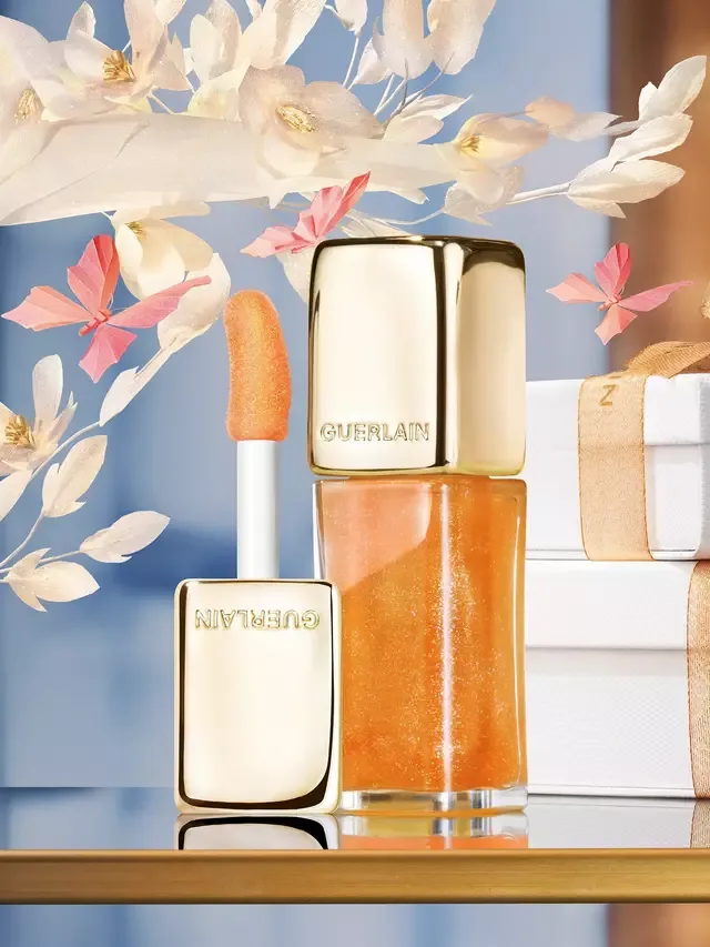 Бальзам для губ Guerlain — Kiss Kiss Bee Glow Oil, праздничная лимитированная серия , 389 Sparkling Peach — фото 3