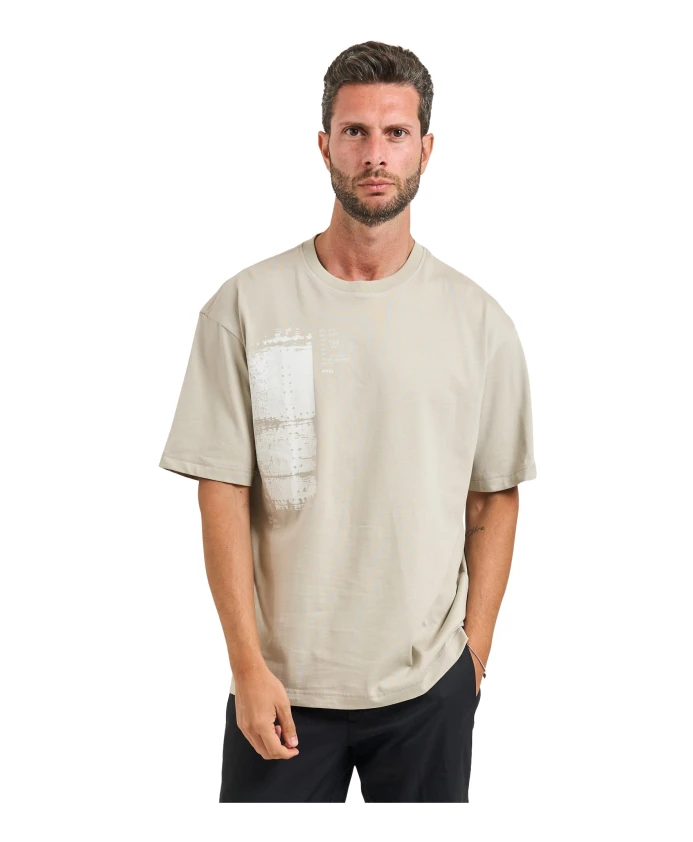 

Мужская футболка оранжевого цвета с бежевой полосой Hugo, бежевый, Оранжевый, Мужская футболка оранжевого цвета с бежевой полосой Hugo, бежевый