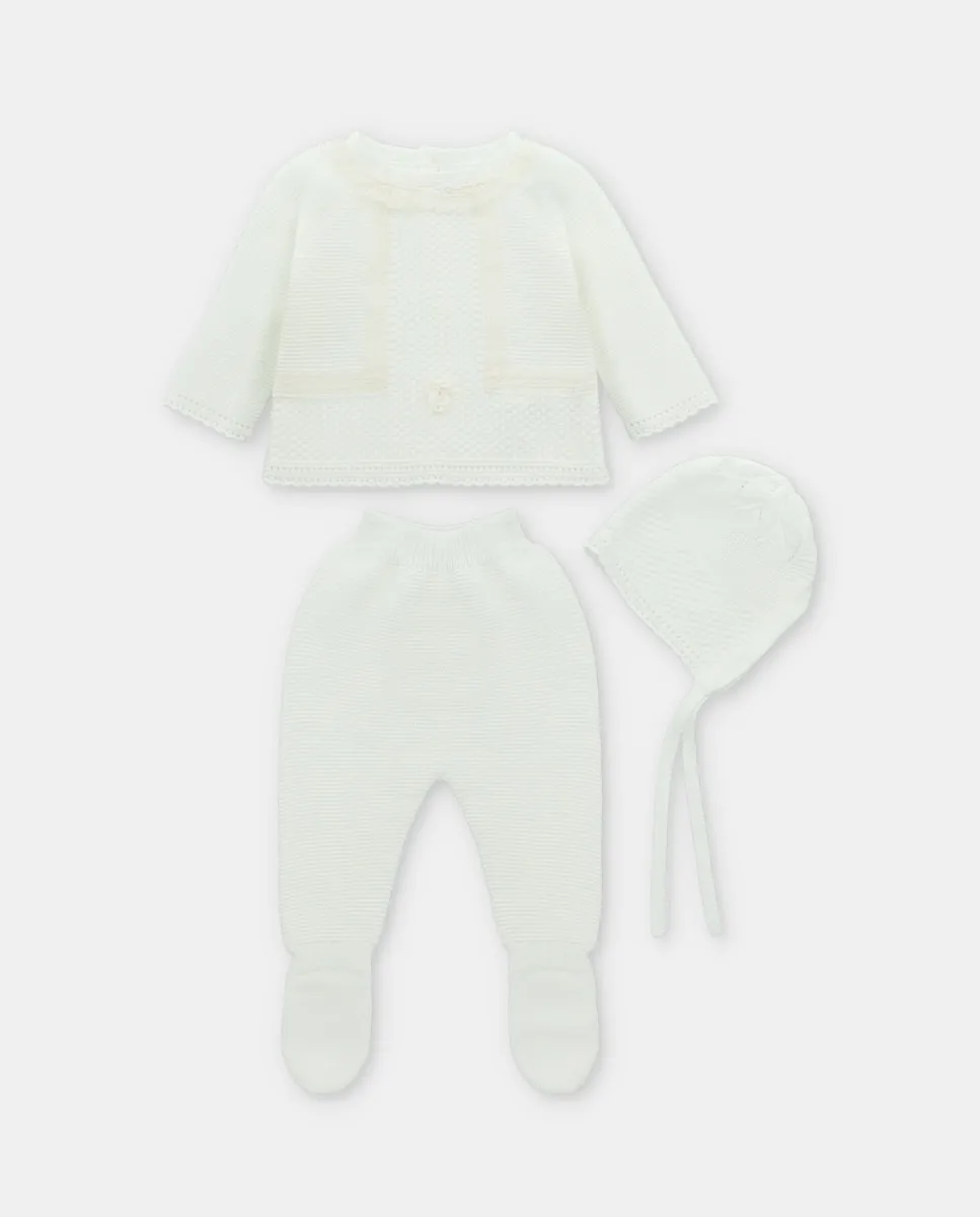 

Детский комплект из 3 предметов вязаный, необработанный Martín Aranda, бежевый