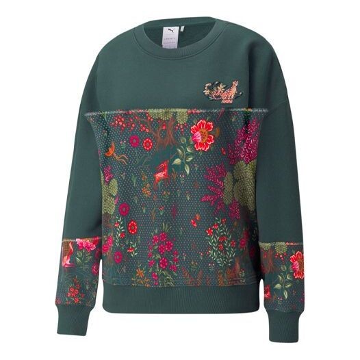 

Свитер x liberty forever crewneck 'green' Puma, зеленый