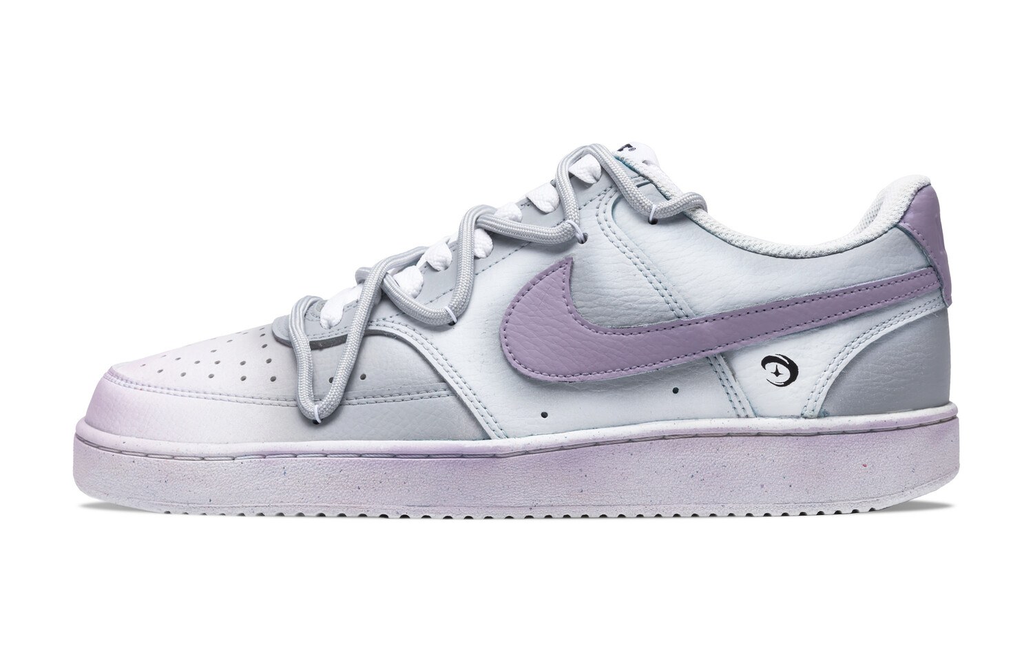 

Кроссовки для скейтборда Court Vision 1 мужские низкие серо-бело-фиолетовый Nike