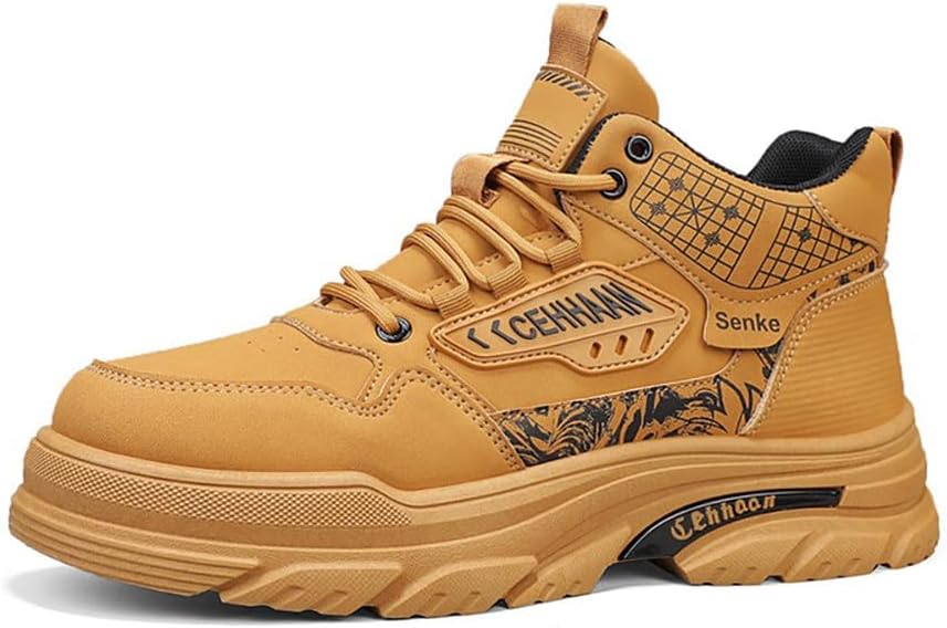 

Мужские высокие кроссовки Mehlvdoy с толстой подошвой, спортивные, повседневные, противоскользящие, удобные для ходьбы и путешествий, желтый