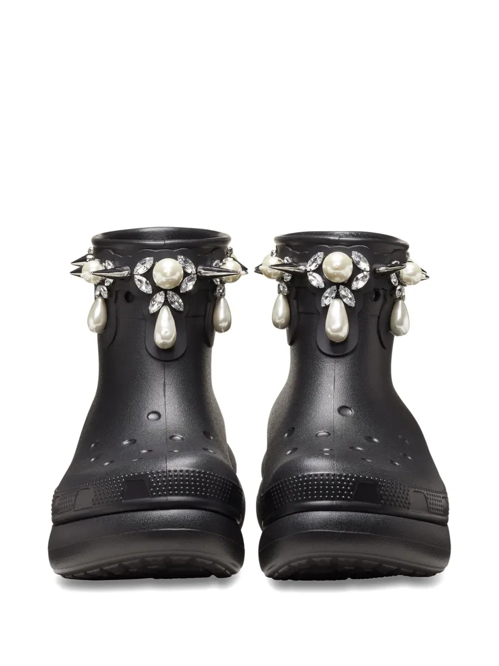 Сапоги X Simone Rocha, украшенные жемчугом Crocs, черный — фото 4