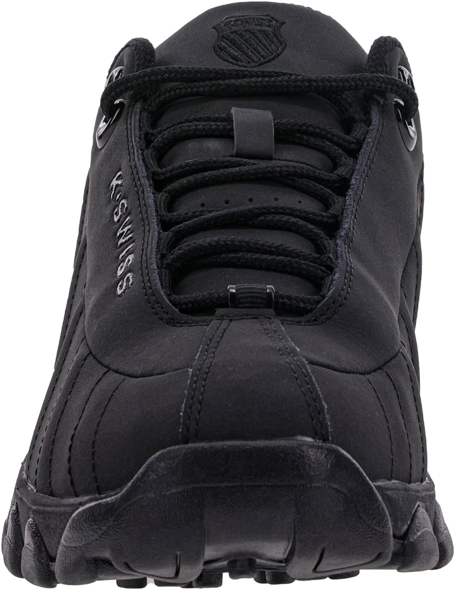 Мужские кроссовки K-Swiss ST329 CMF, широкие теннисные кроссовки для мужчин, прогулочная обувь с кожаным верхом, черный — фото 4