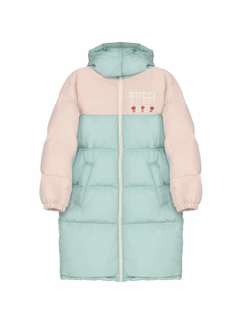 

Стеганый пуховик с логотипом Gucci, мультиколор
