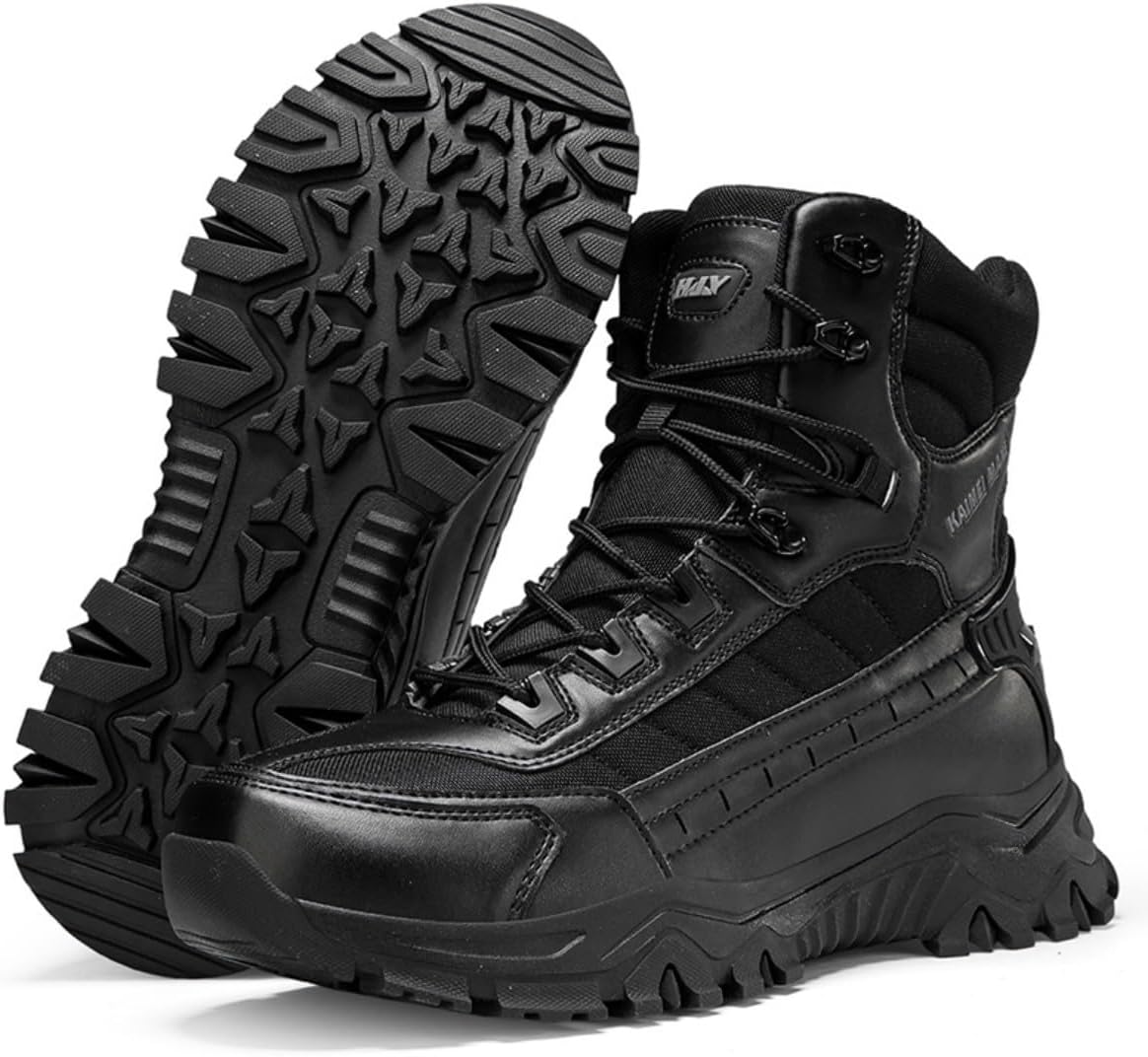 

Мужские легкие тактические боевые ботинки Adornosbt с боковой молнией и противоскользящей подошвой, черный