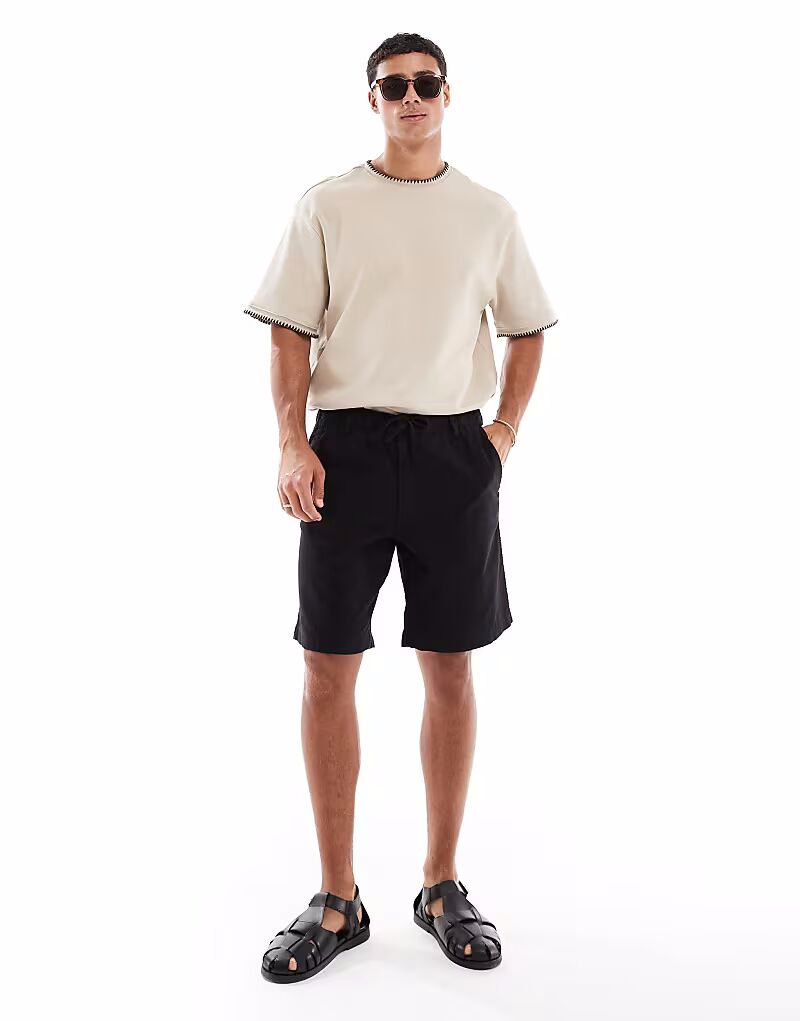 

Шорты Jack & Jones из льняной смеси черного цвета