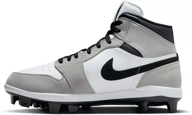 Мужские высокие бейсбольные бутсы Nike Jordan 1 Retro MCS, серый/черный — фото 3