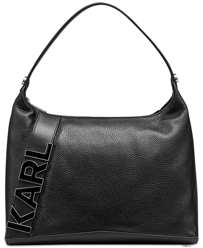 

Кожаная сумка-хобо Lunette Medium KARL LAGERFELD PARIS, черный