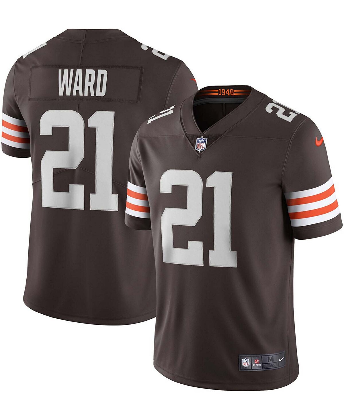 

Мужская джерси Denzel Ward Brown Cleveland Browns Vapor Limited Nike