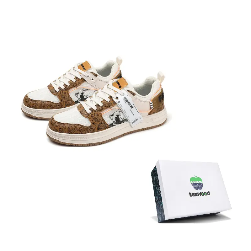 

TEXWOOD Кроссовки в китайском стиле с узором сине-белого фарфора мужские бежевые, цвет Beige