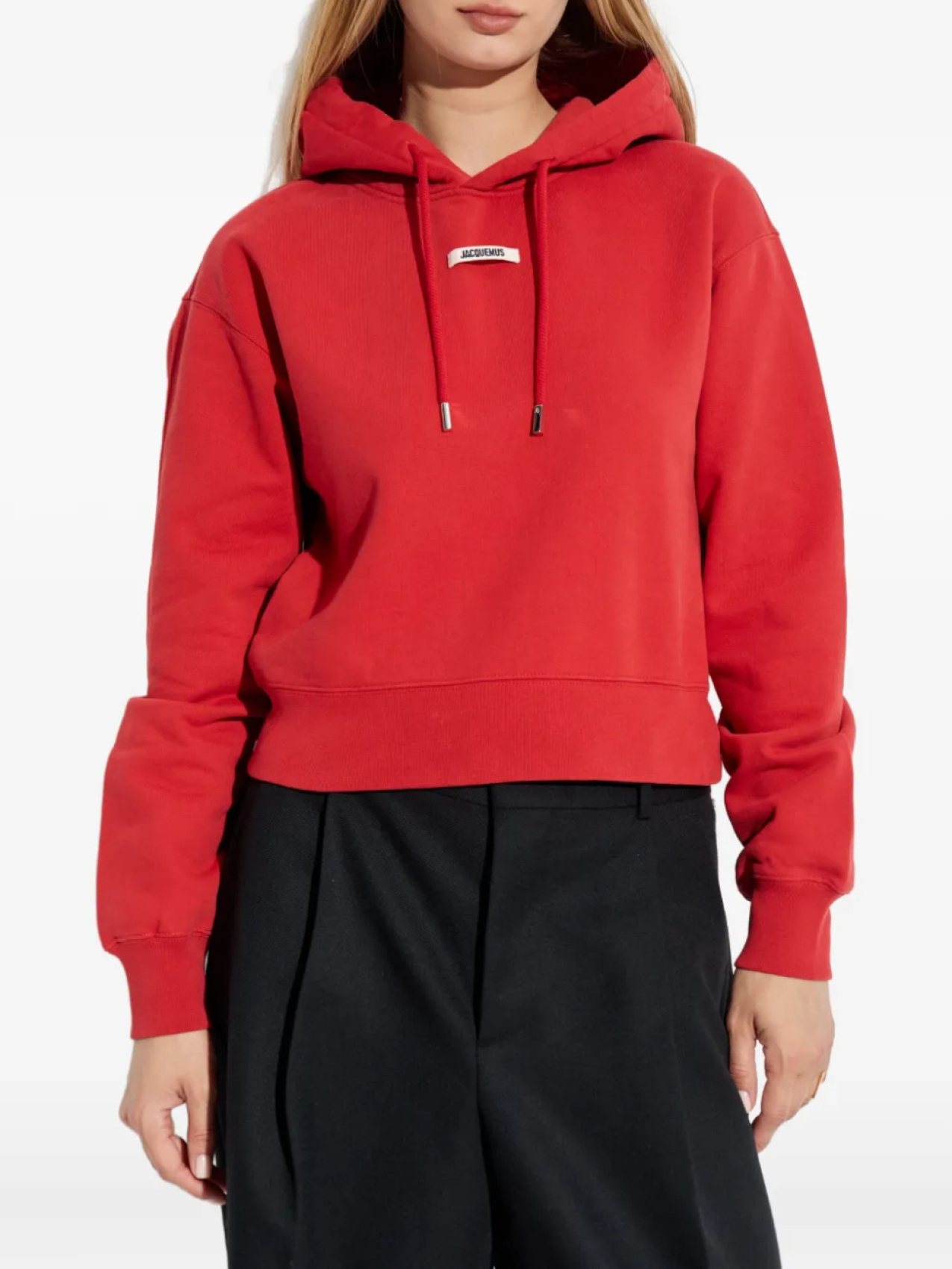 Толстовка с капюшоном и нашивкой-логотипом Jacquemus, красный — фото 3