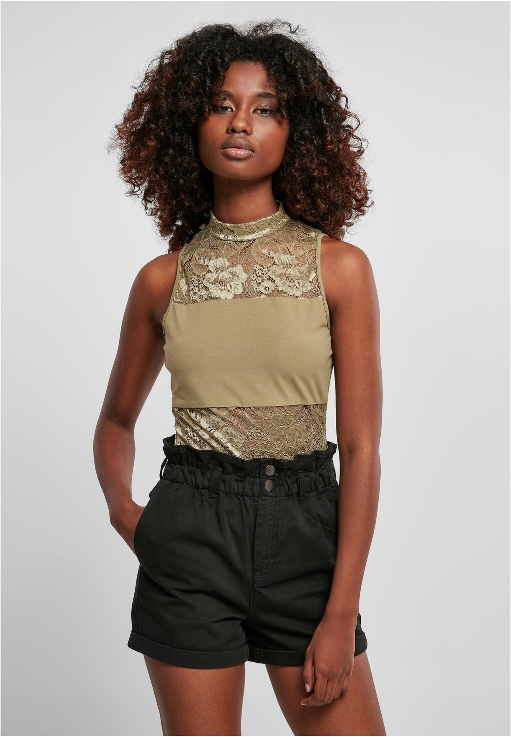 

Блузка Urban Classics LADIES LACE BODY, хаки