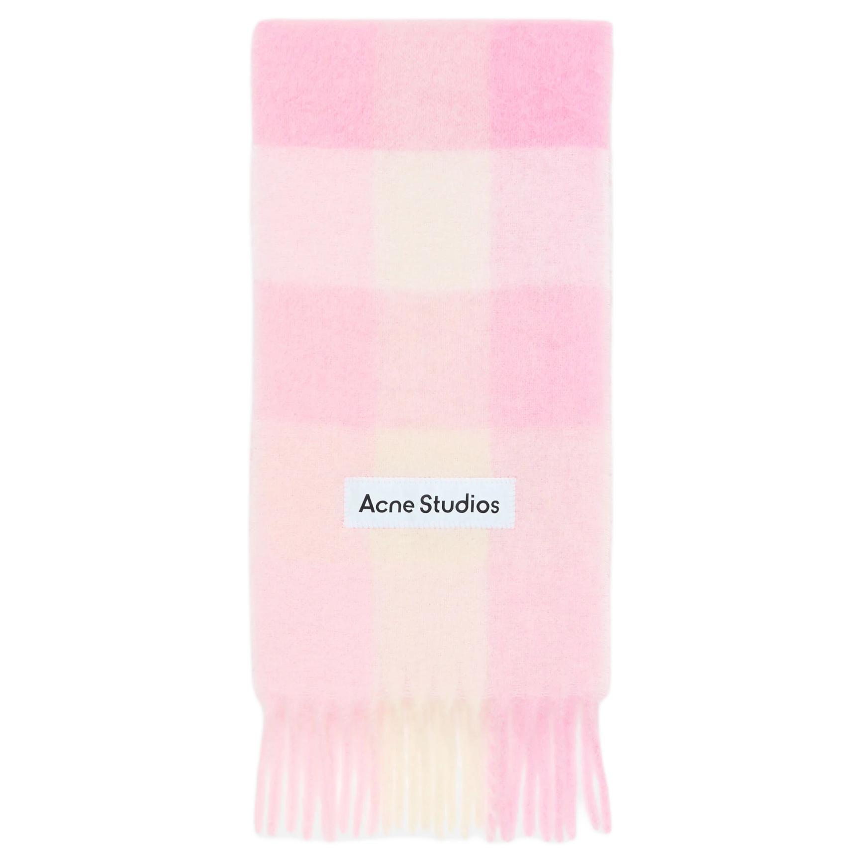 

Acne Studios Альпака вязаный шарф унисекс конфетно-розовый белый светло-розовый, Candy Pink/White/Light Pink