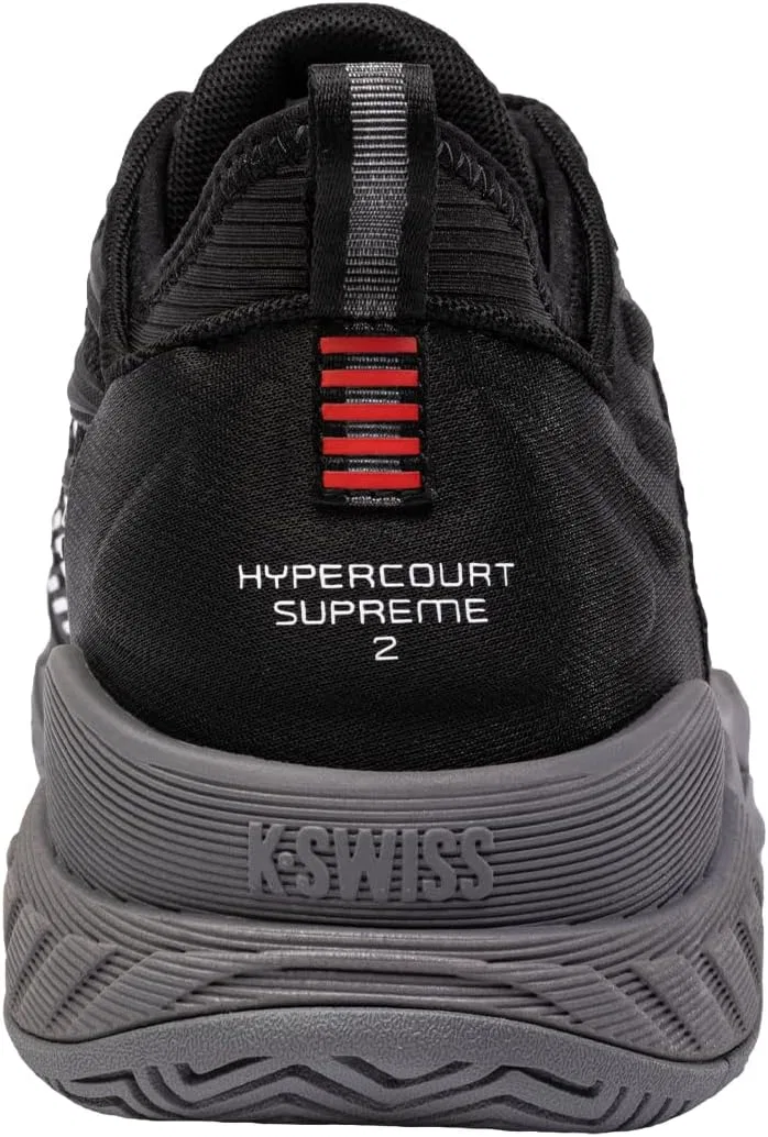 Кроссовки теннисные K-Swiss Hypercourt Supreme 2, Black/Steel Gray/Firey Red — фото 4