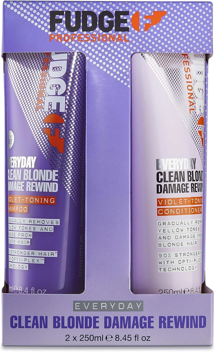 Фиолетовый шампунь и кондиционер «Clean Blonde Damage Rewind» от Fudge Professional Fudge