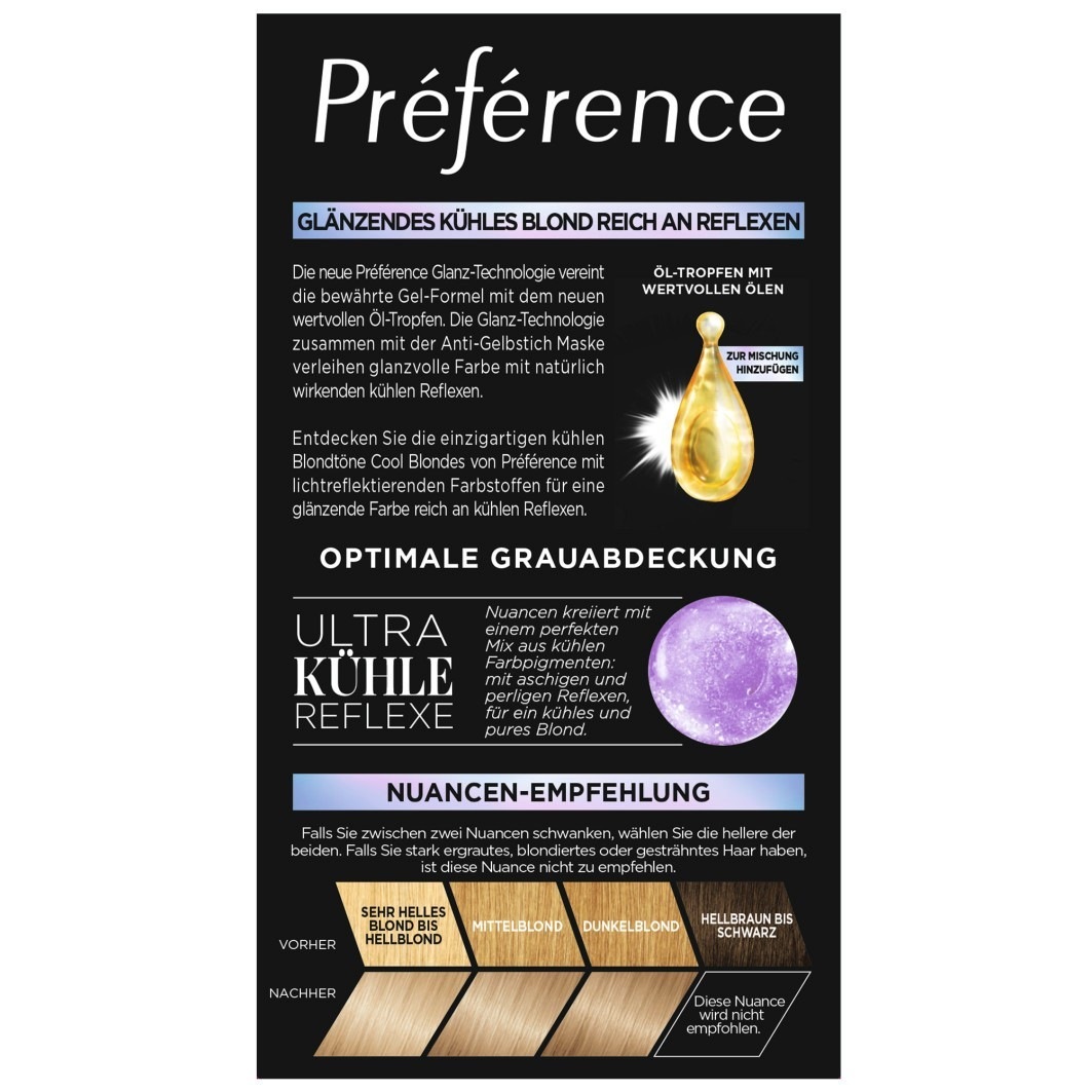 Краска для волос preference cool blondes Loreal Paris, 8.1 - helles kuehles blond, количество 1 шт. — фото 2