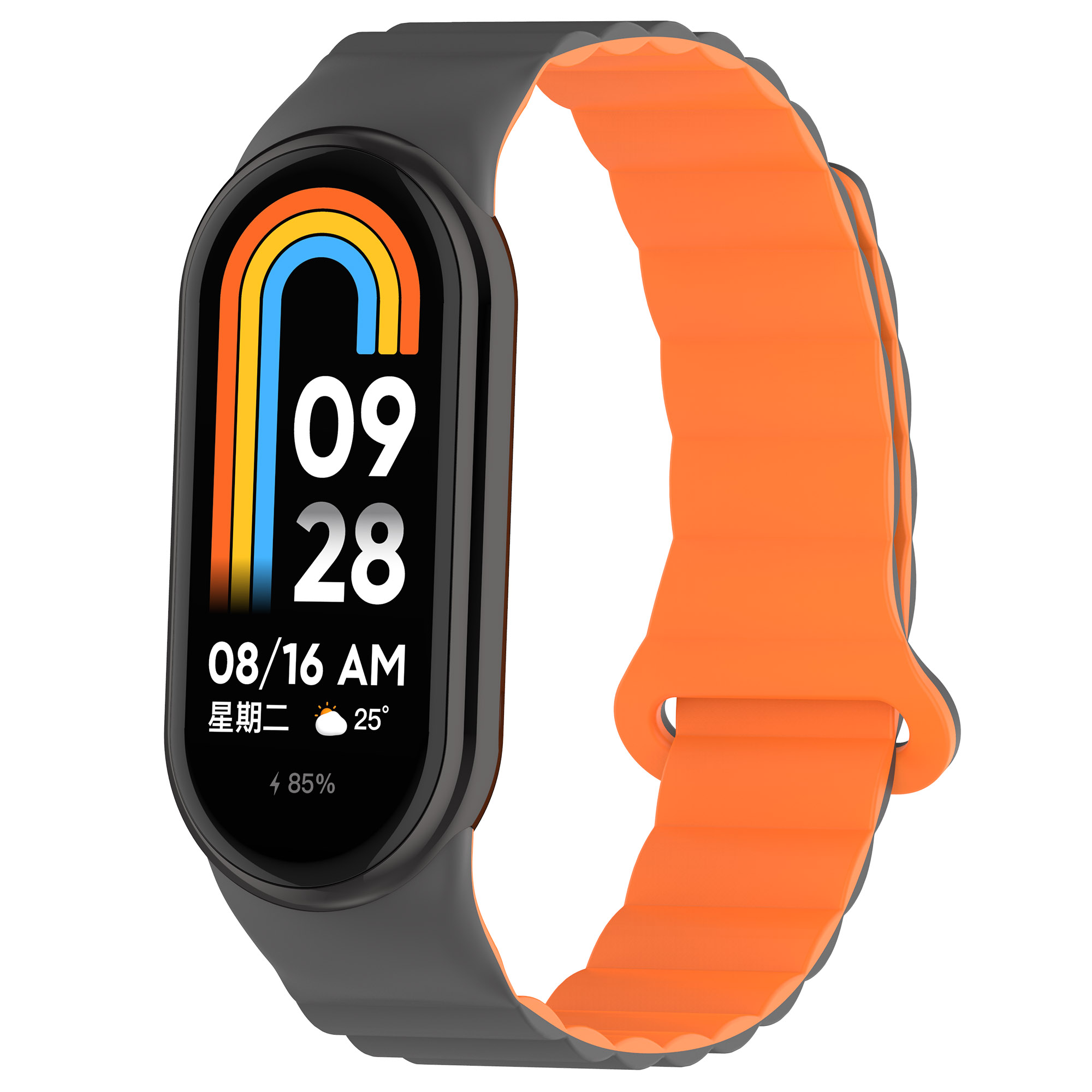 

IBOANN Часы Strap Xiaomi Compatibility Silicone Material, Gray Orange