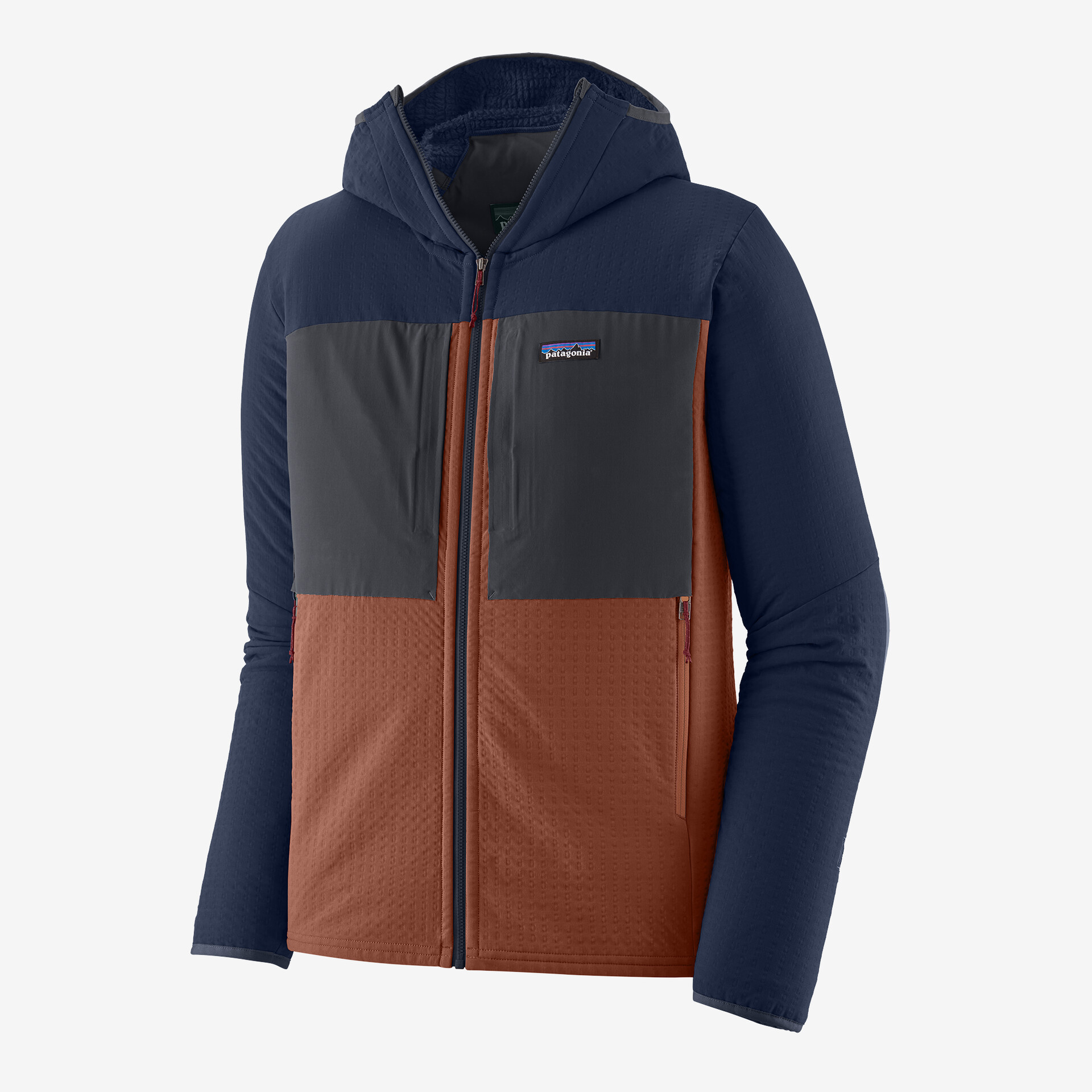 

Мужская толстовка R2 TechFace Patagonia, цвет New Navy w/Burl Red