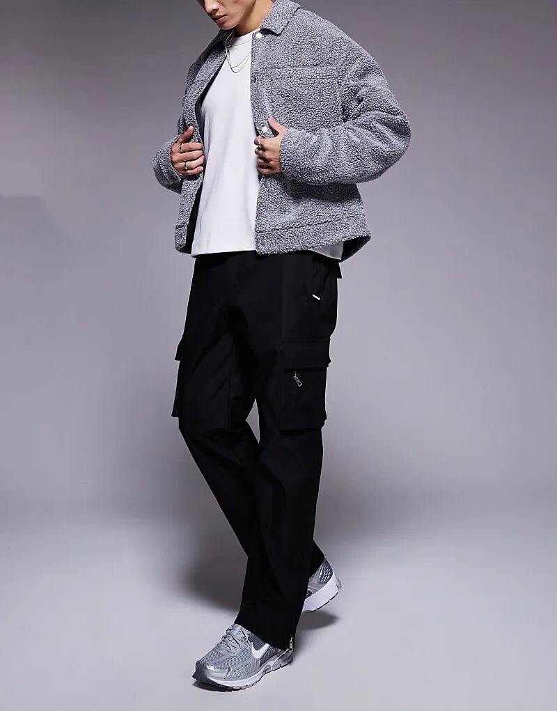 

Брюки карго из плотного нейлона черного цвета The Couture Club