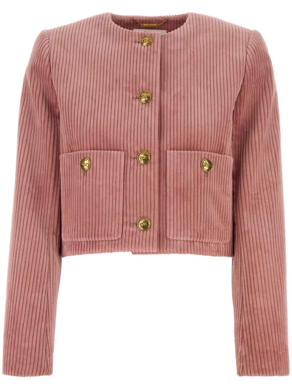 

Укороченный бархатный жакет CHLOÉ, розовый