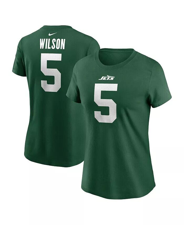 

Женская футболка Garrett Wilson Legacy Green New York Jets с именем и номером Nike