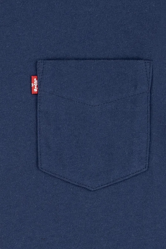 Детская хлопковая футболка SUNSET POCKET TEE с карманом Levi'S, темно-синий — фото 3