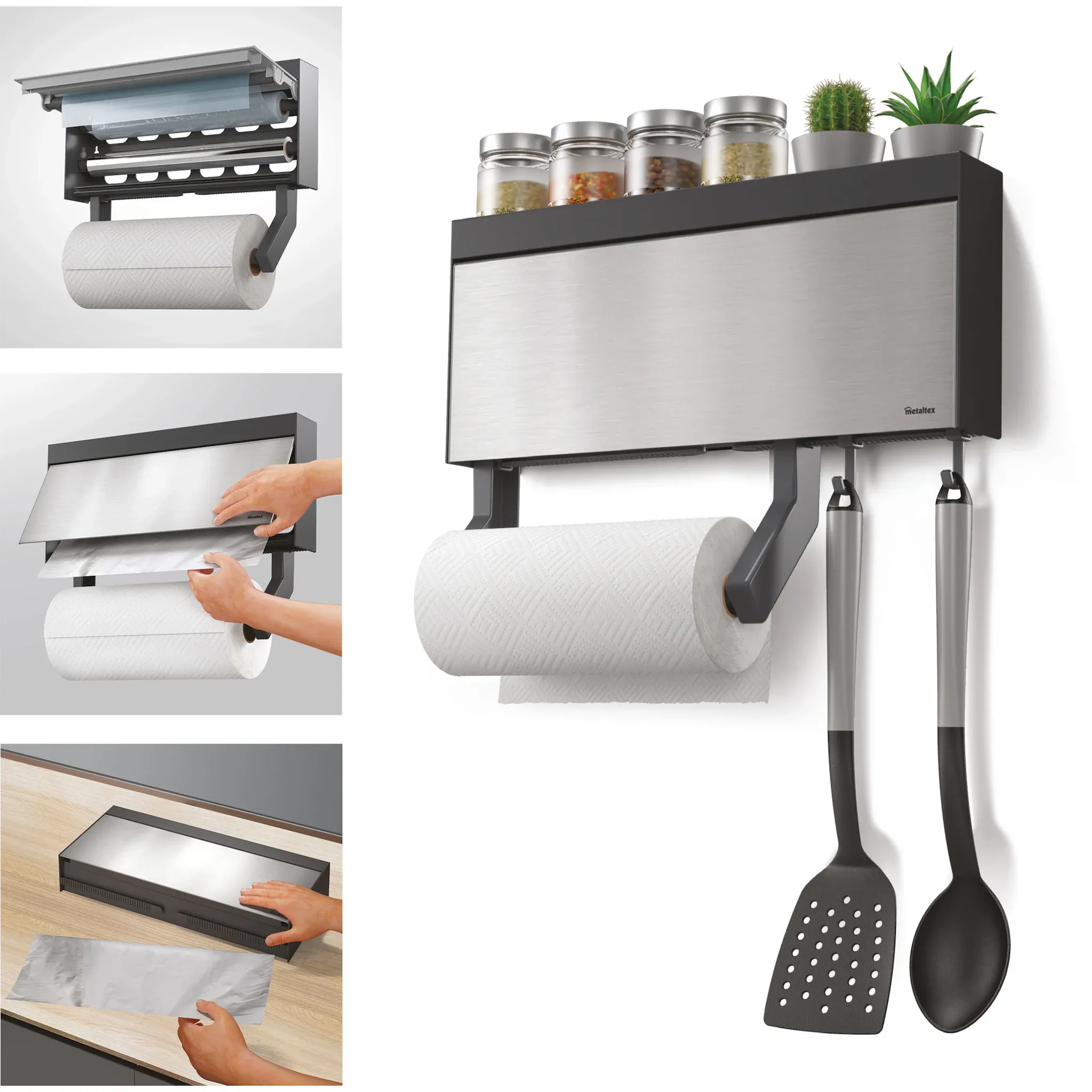 

Держатель кухонных рулонов Metaltex «Tango Inox», (1 шт.), нержавеющая сталь/пластик, цвет edelstahlfarben
