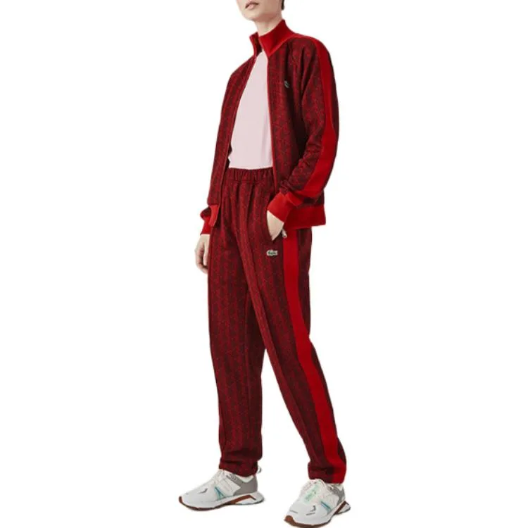 Спортивные штаны LACOSTE SS22 Dark Red Print — фото 4