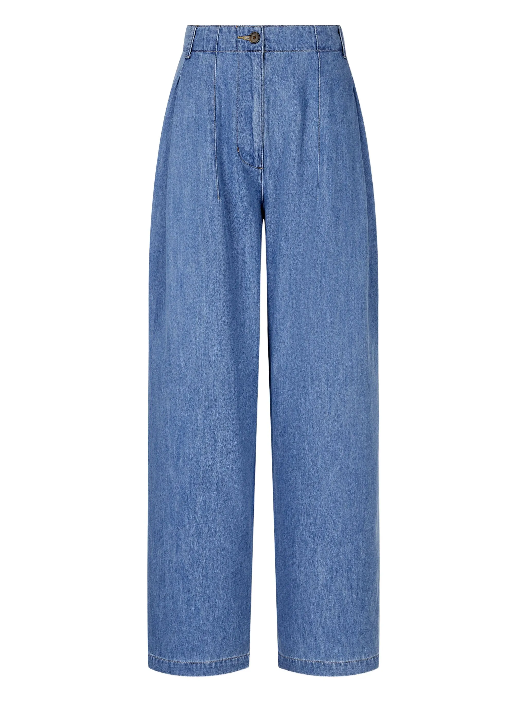 

Джинсы с эластичным поясом и складками Studio Tomboy, синий