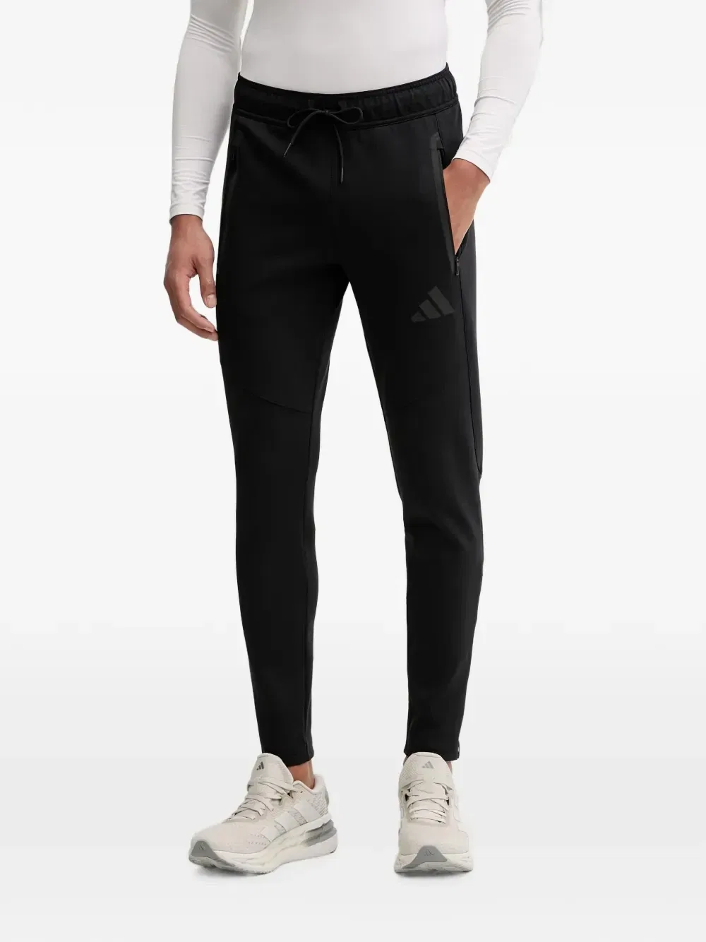 Logo-print drawstring track pants Adidas, черный