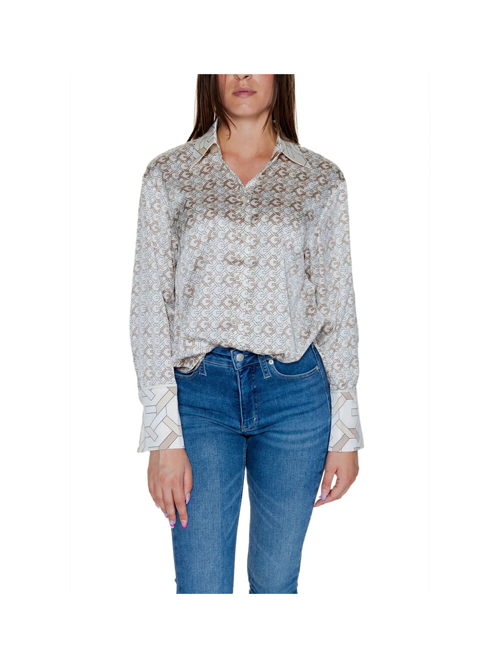 

Бежевая женская рубашка Guess