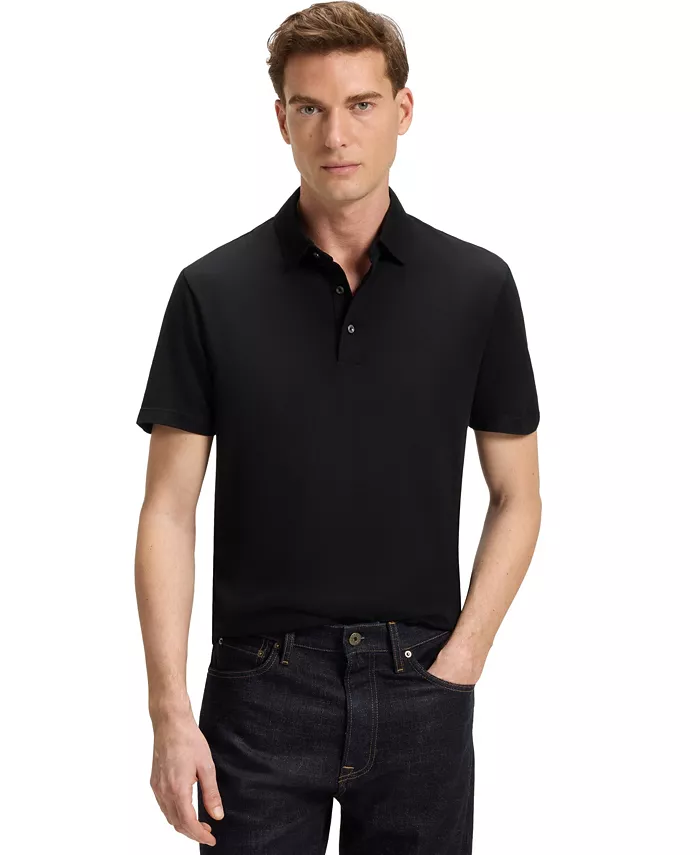 

Hugo Boss BECKHAM x BOSS Мужская хлопковая поло с шелком классического кроя, черный