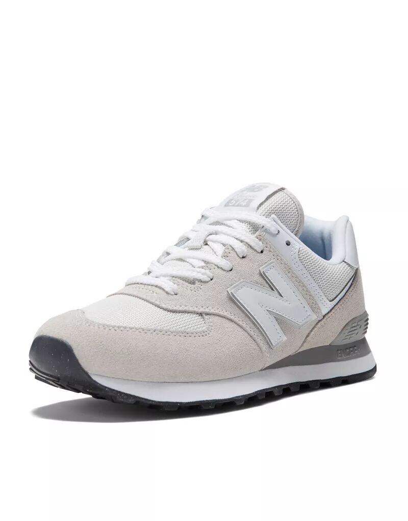 Кроссовки New Balance 574 кремово-белого и серого цветов — фото 3