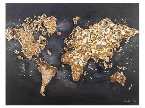 

Акриловая картина ручной работы KUNSTLOFT Reise um die Welt, черный
