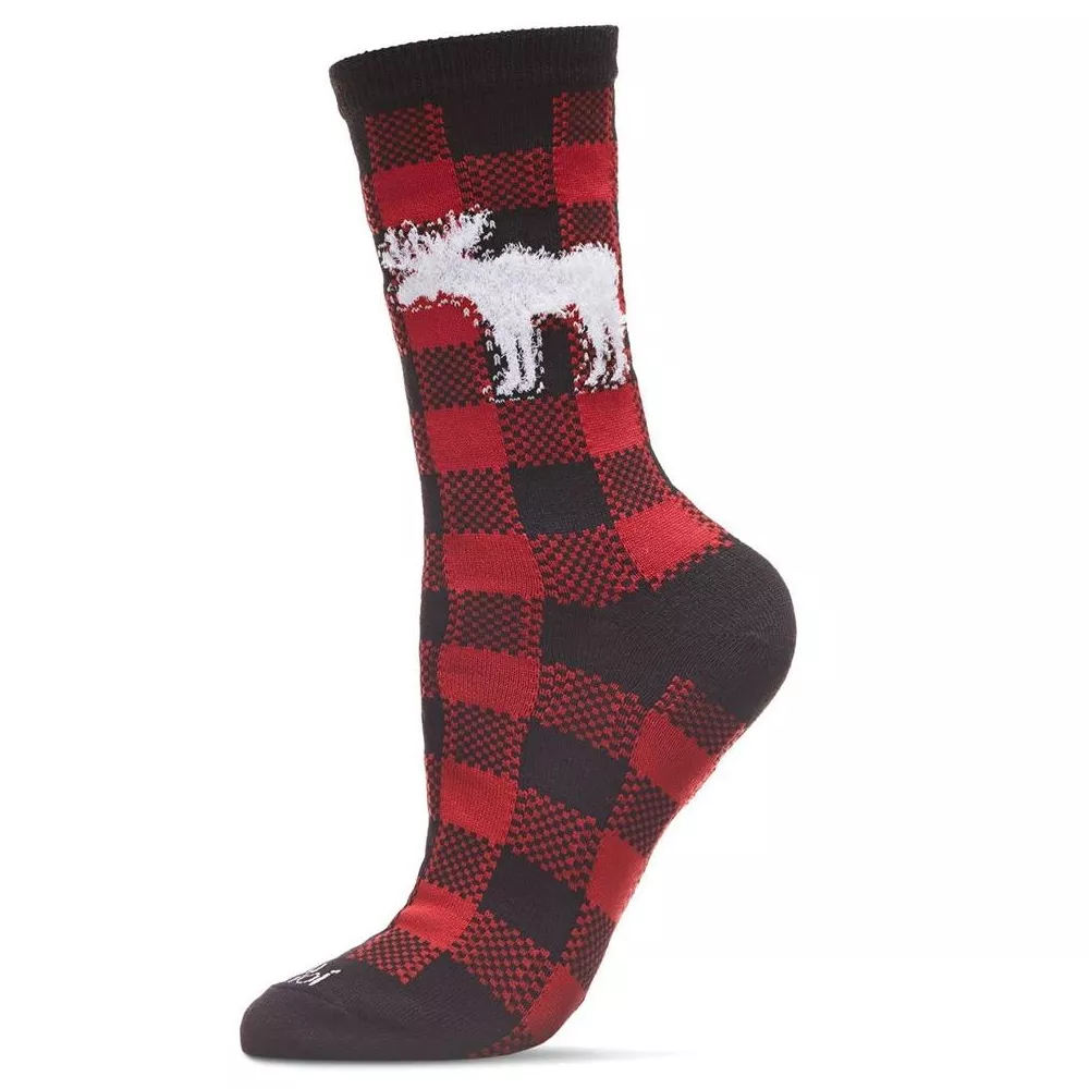 

Носки Memoi Buffalo Plaid Moose Holiday Crew