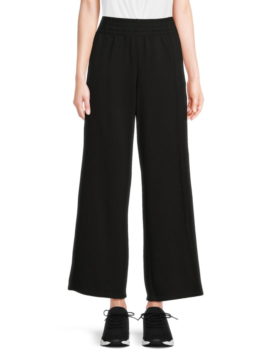 

Однотонные брюки с высокой талией и широкими штанинами DKNY, черный