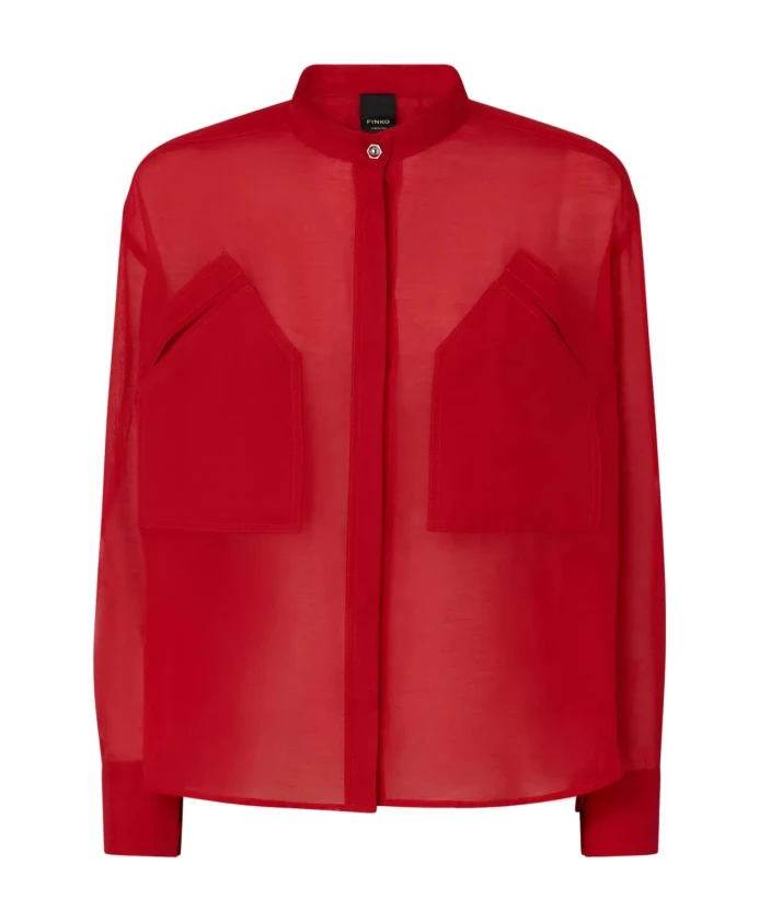 

Повседневная красная рубашка с длинными рукавами Pinko, красный