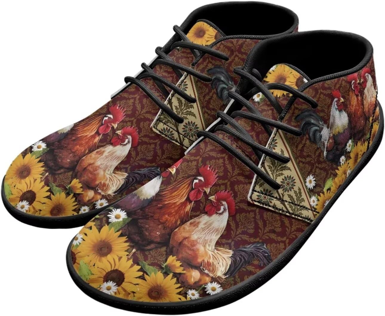 Кроссовки Rooster Athletic, туфли-слипоны Hummingbird, плоские туфли, широкие обувь босоножки для мужчин и женщин, с нулевым перепадом подошвы, легкие тренировочные кроссовки Chririnla, Sunflower Boho Rooster — фото 4