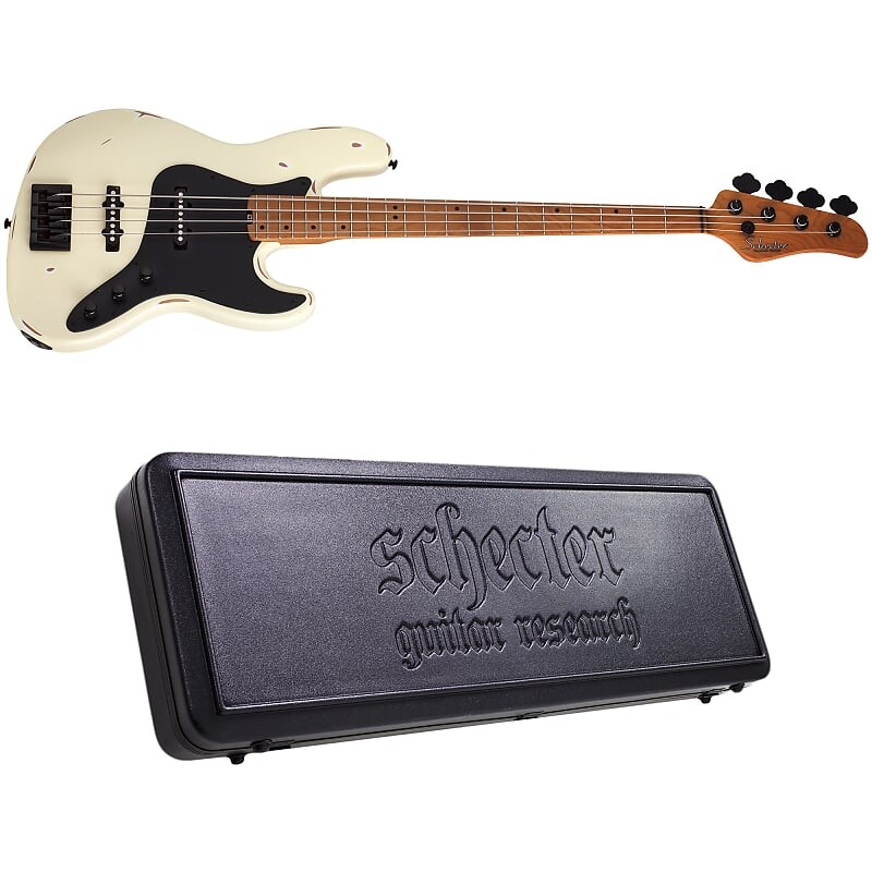 

Басс гитара Schecter J-4 Sixx Worn Ivory Electric Bass + Hard Case J4 J 4