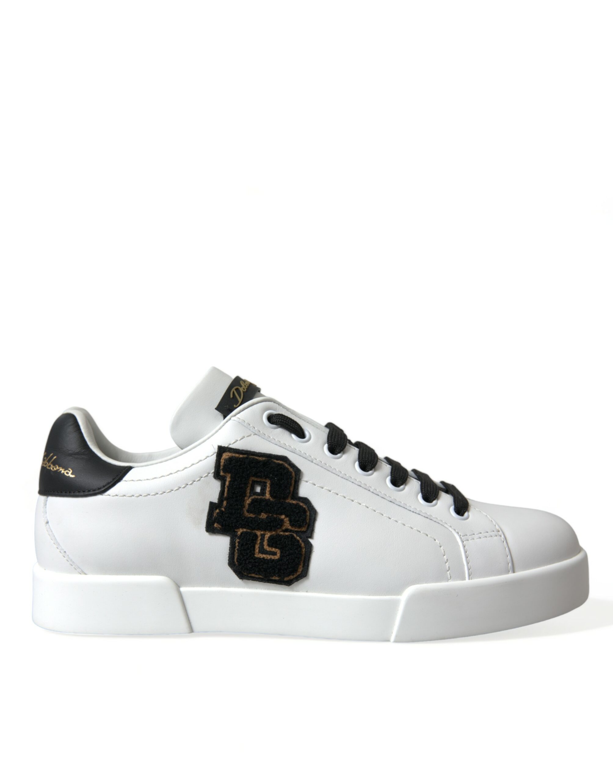 

Низкие кроссовки из черной и белой кожи Dolce & Gabbana