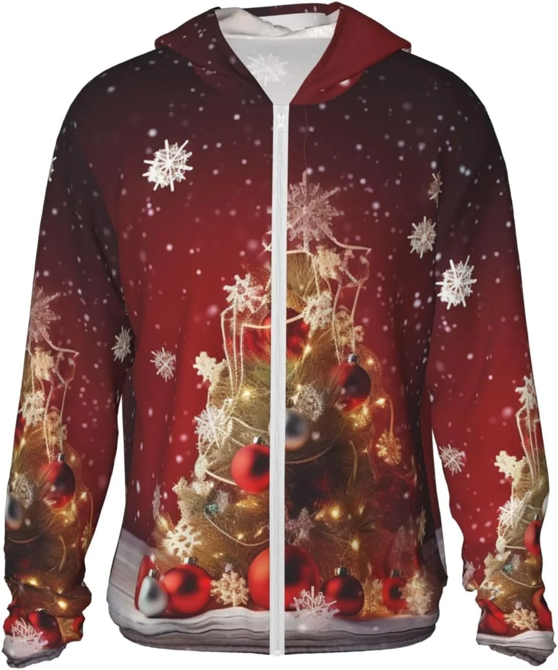 

Толстовка с защитой от солнца Merry Christmas, Full Zip, UPF 50+, с карманом HJBNW