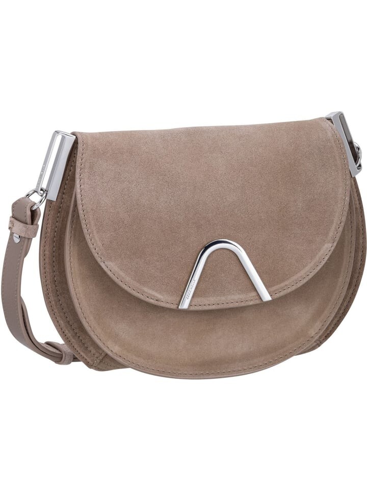 

Наплечная сумка COCCINELLE Saddle Bag Sunup Suede 1501, цвет Warm Taupe