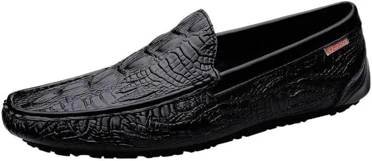 Лоферы крокодиловая кожа, без бренда, Black UOPYNE