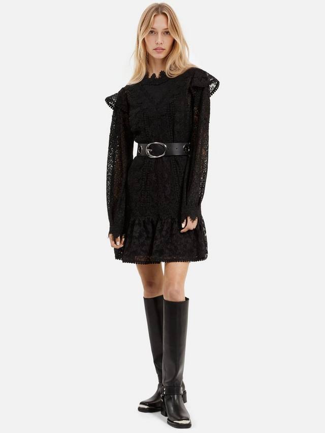 

Кружевное платье с оборками THE KOOPLES, черный