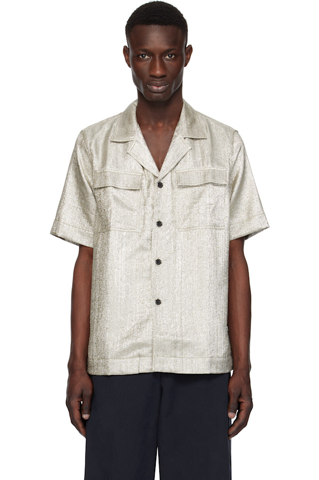

Ламе рубашка Dries Van Noten, серебряный