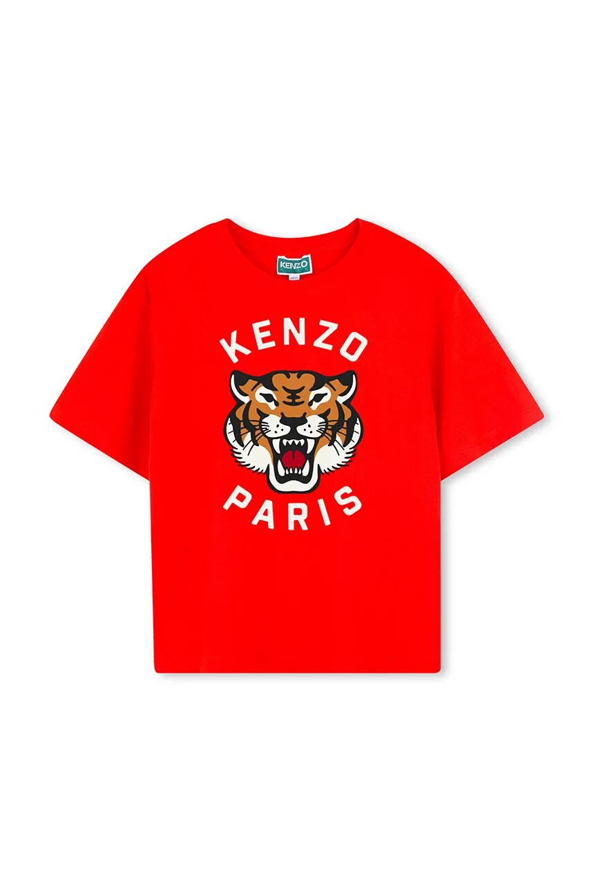 

Детская хлопковая футболка Kenzo Kids, красный