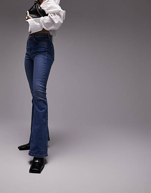 

Голубые джинсы-клеш Topshop Hourglass Jamie
