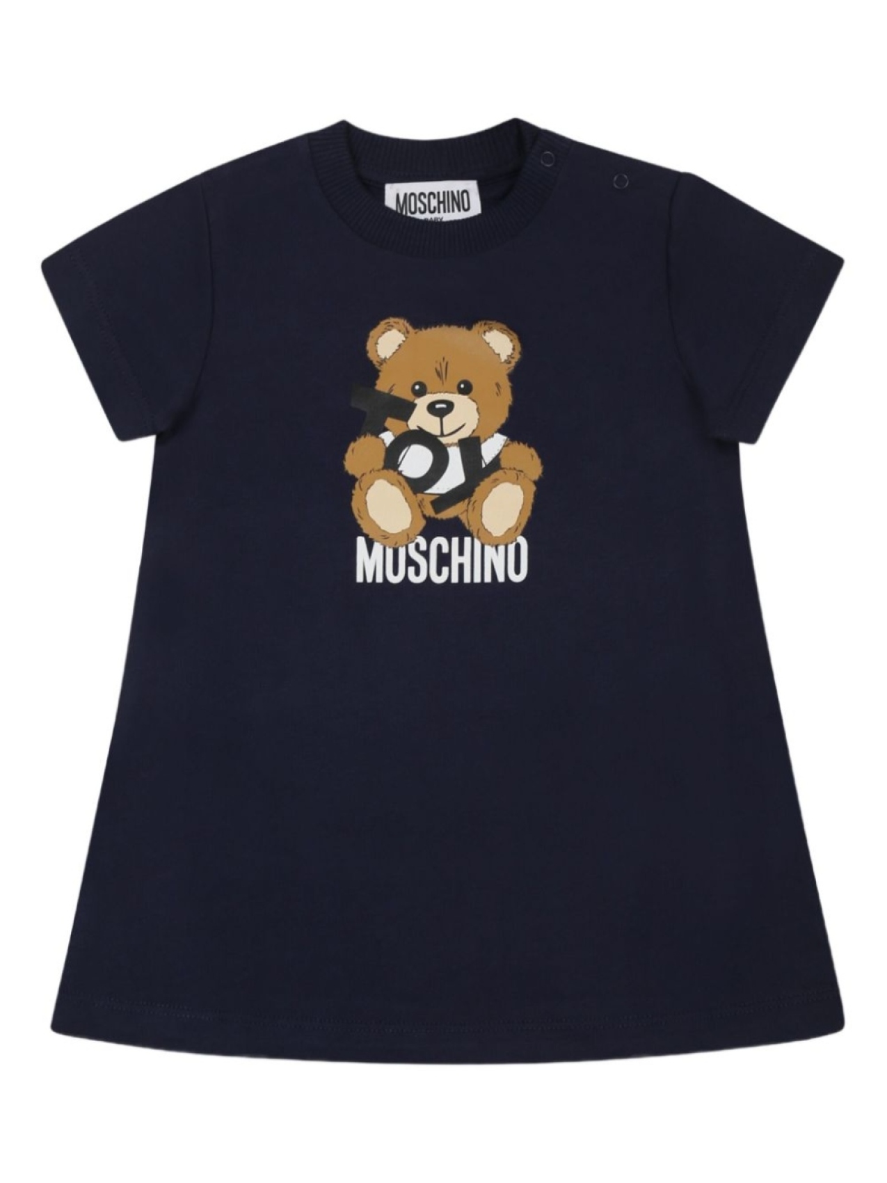 

Мини-платье с принтом плюшевого мишки Moschino Kids, синий